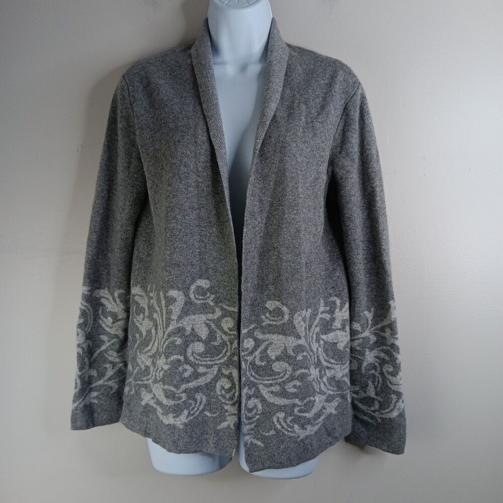 BENEDETTA B Cardigan Sweater Women Large Wool Cashmere Blend Open Front Italy
